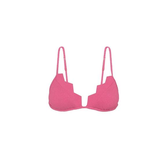 ViX Firenze Imani Tri Parallel Pink Geometric Cut Bikini Swimsuit Top Size XL - Picture 2 of 14